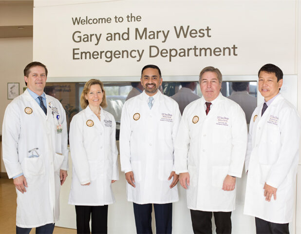 Doctors from UCSD in front of the newly opened Gary and Mary West Emergency Department