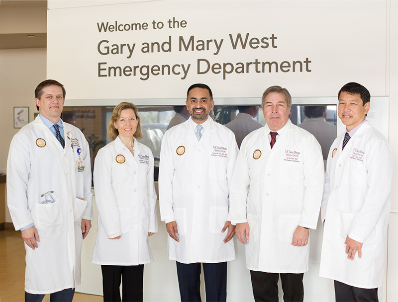 Doctors from UCSD in front of the newly opened Gary and Mary West Emergency Department